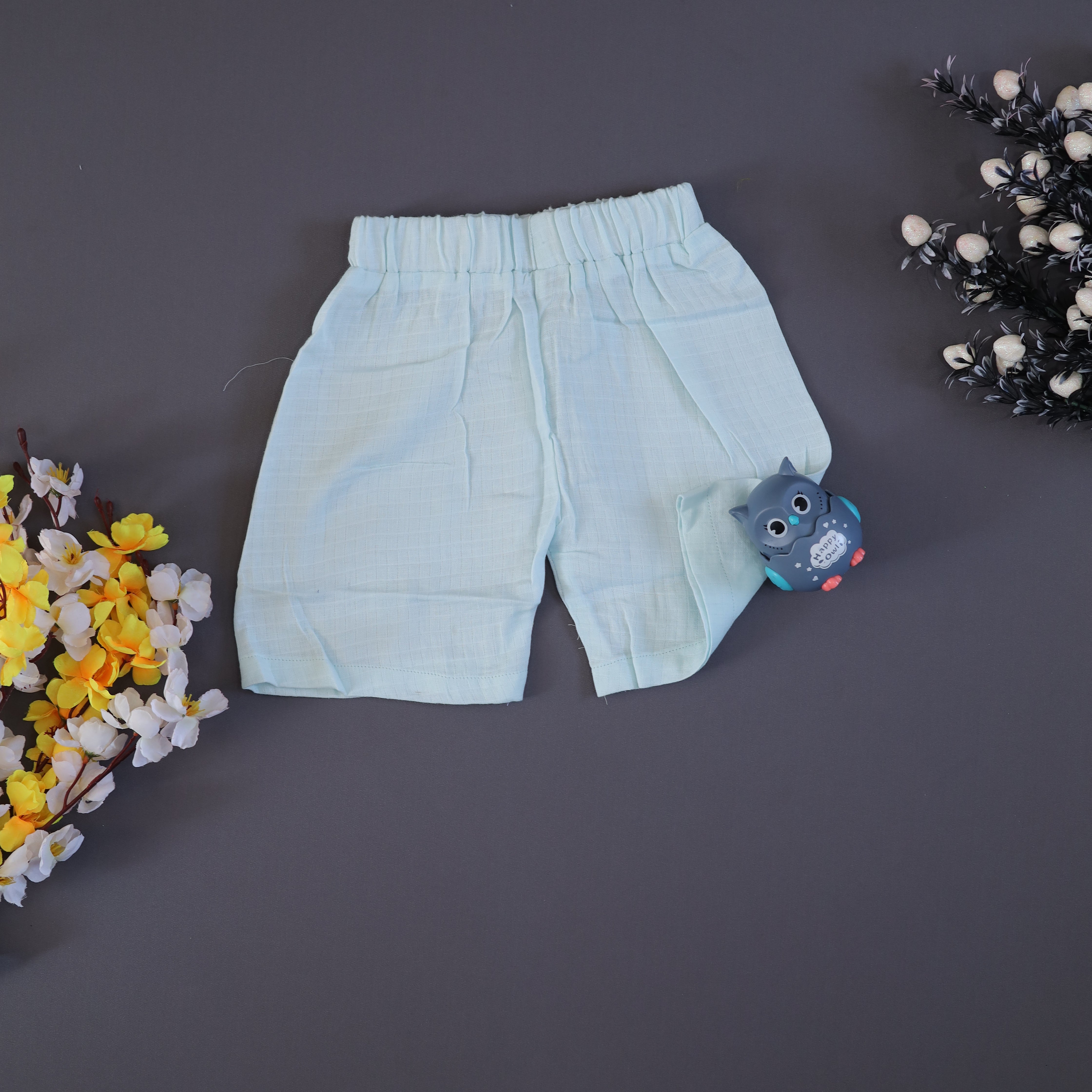 Kukus91 Kids Plain Muslin Shirt & Short