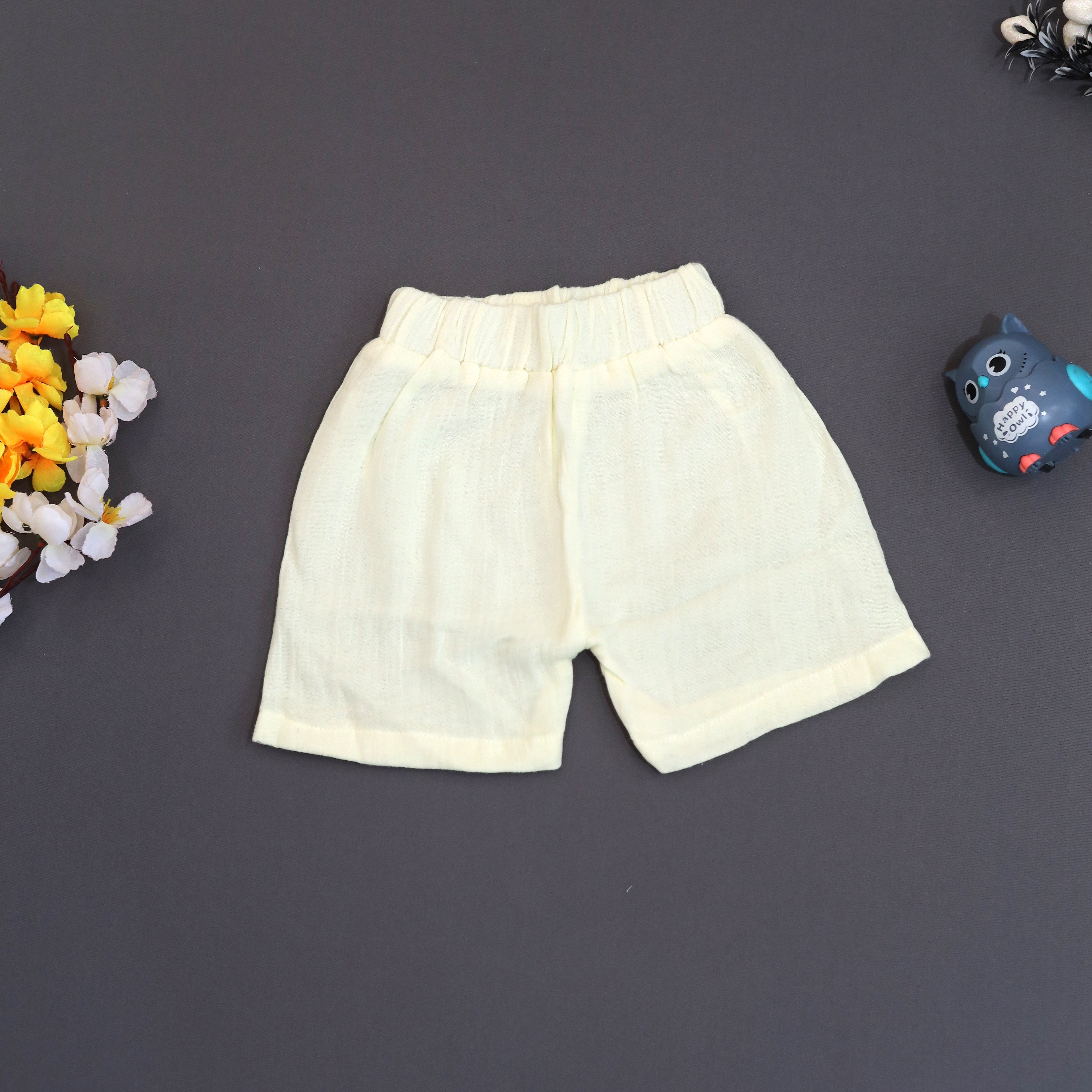 Kukus91 Kids Plain Muslin Shirt & Short