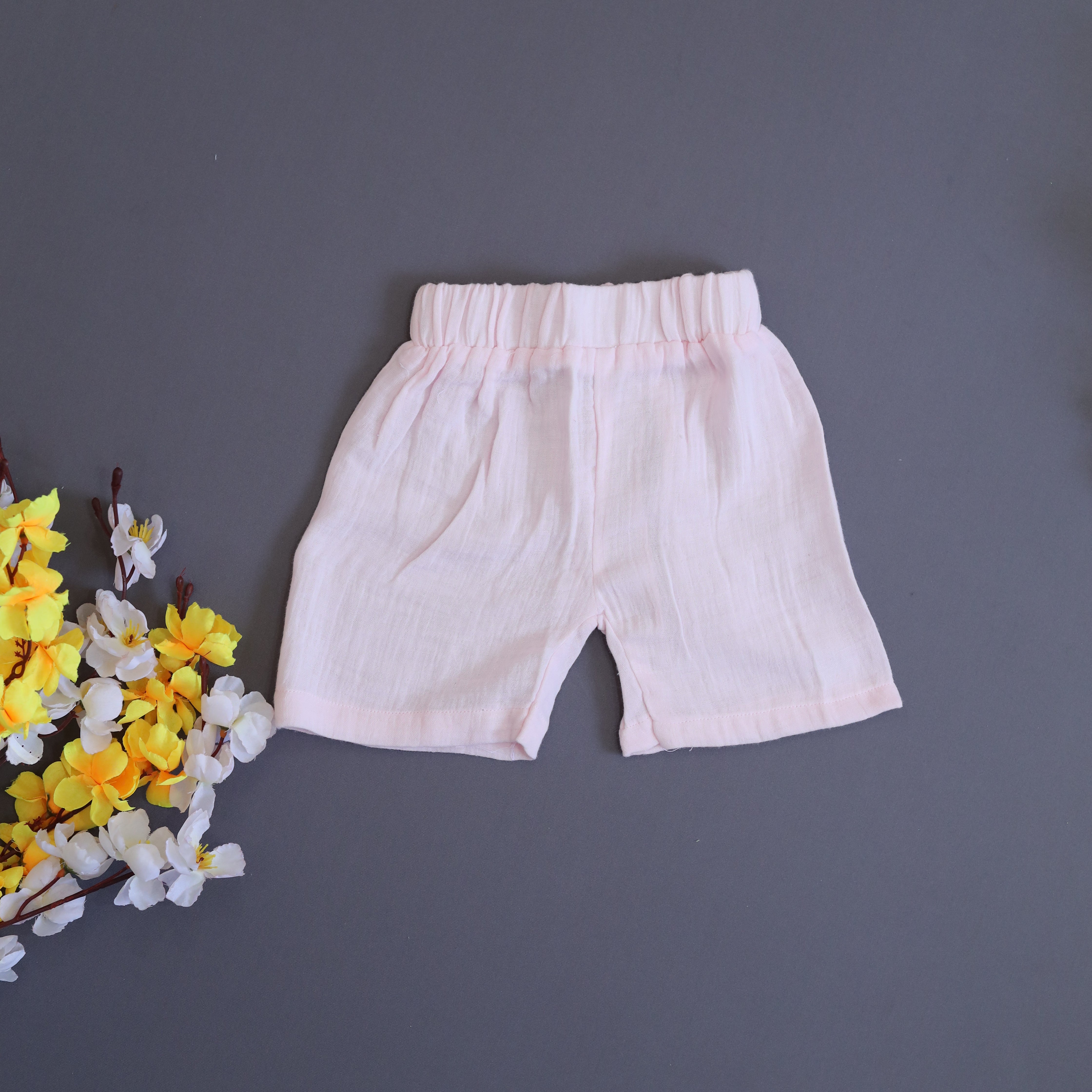 Kukus91 Kids Plain Muslin Shirt & Short