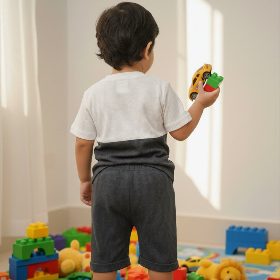 Lil Bro Waffle Cotton Co-Ord Set