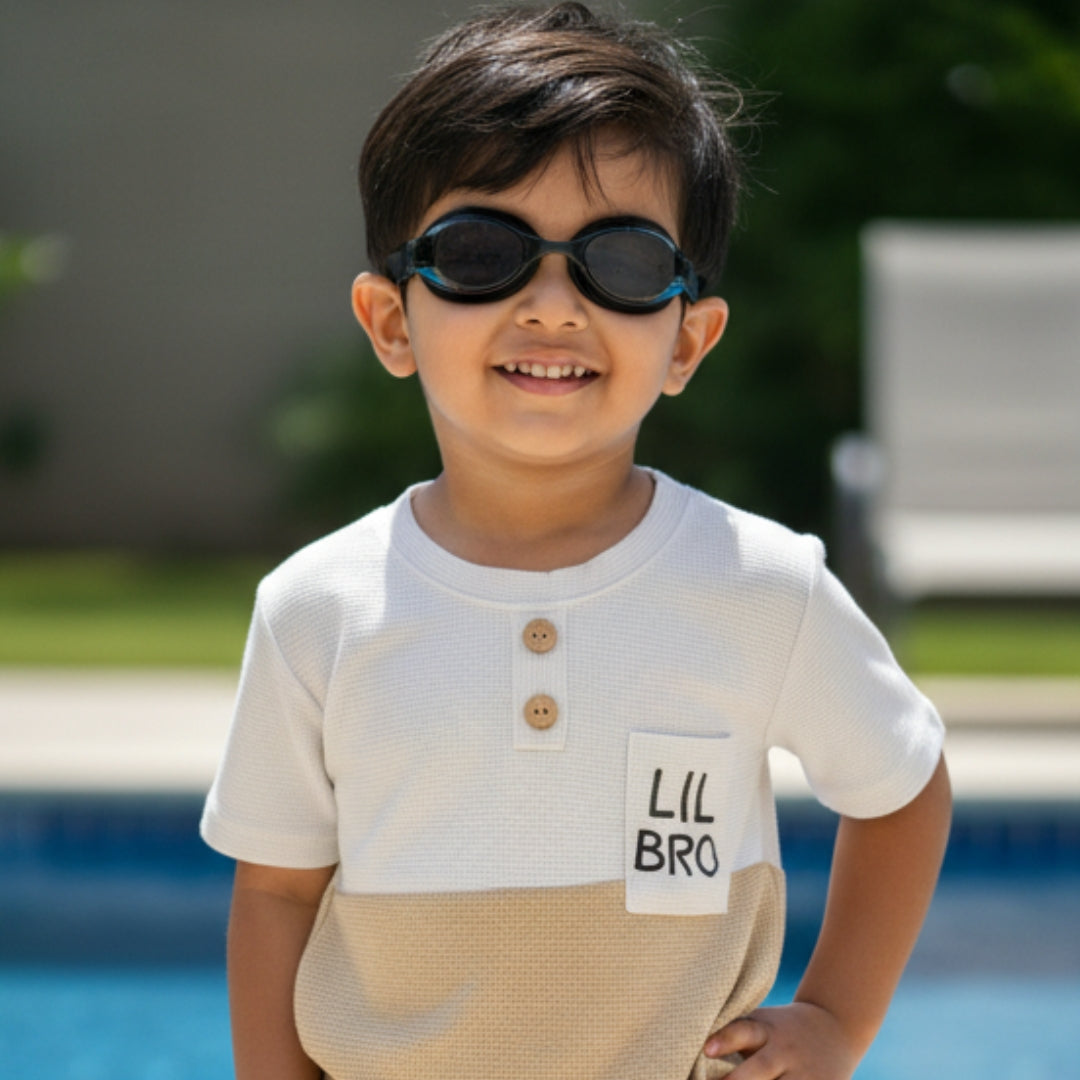 Lil Bro Waffle Cotton Co-Ord Set