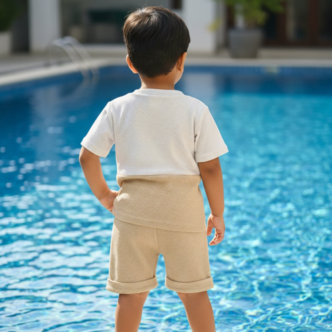 Lil Bro Waffle Cotton Co-Ord Set