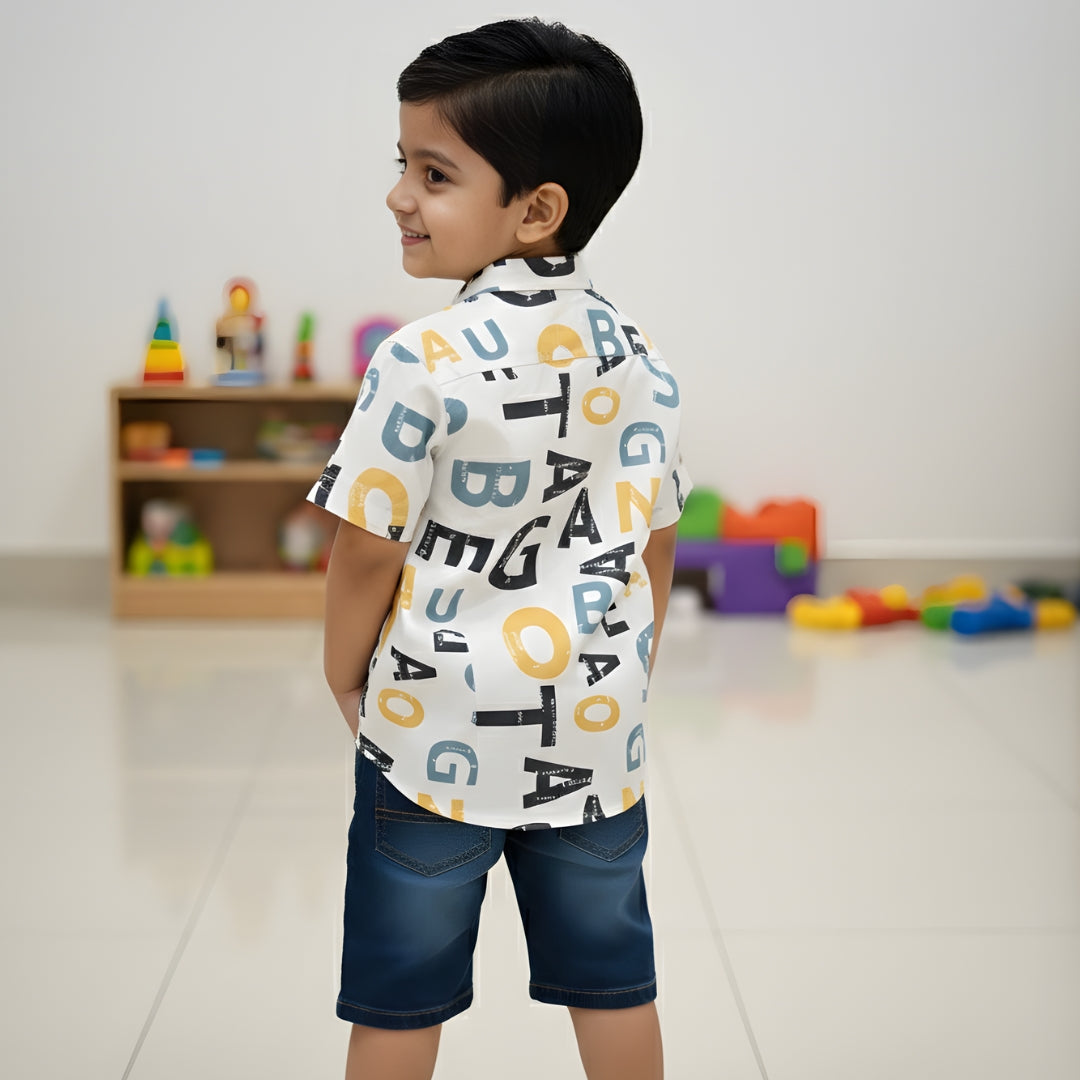 Alphabet Pop Cotton Blend Shirt