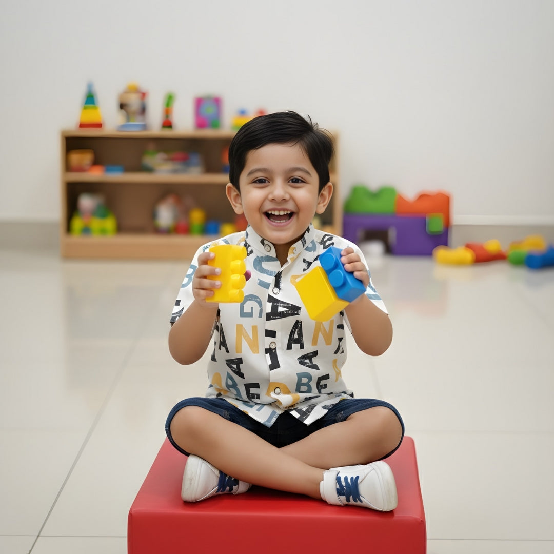 Alphabet Pop Cotton Blend Shirt