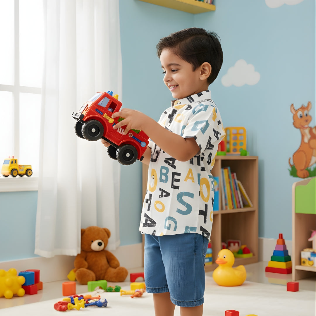 Alphabet Pop Cotton Blend Shirt