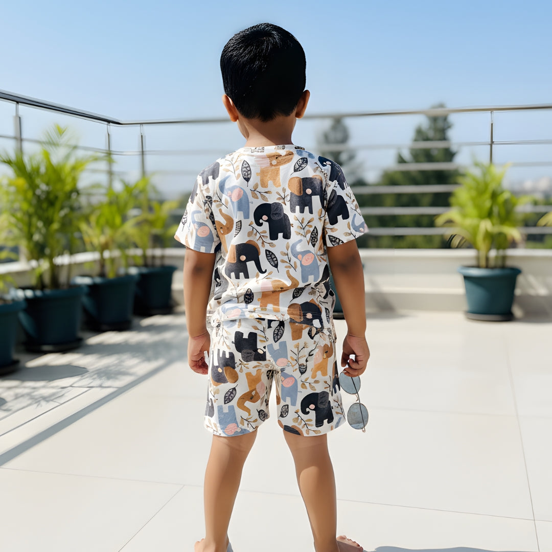 Summer Kids Unisex Co-Ord Set with Animal Print