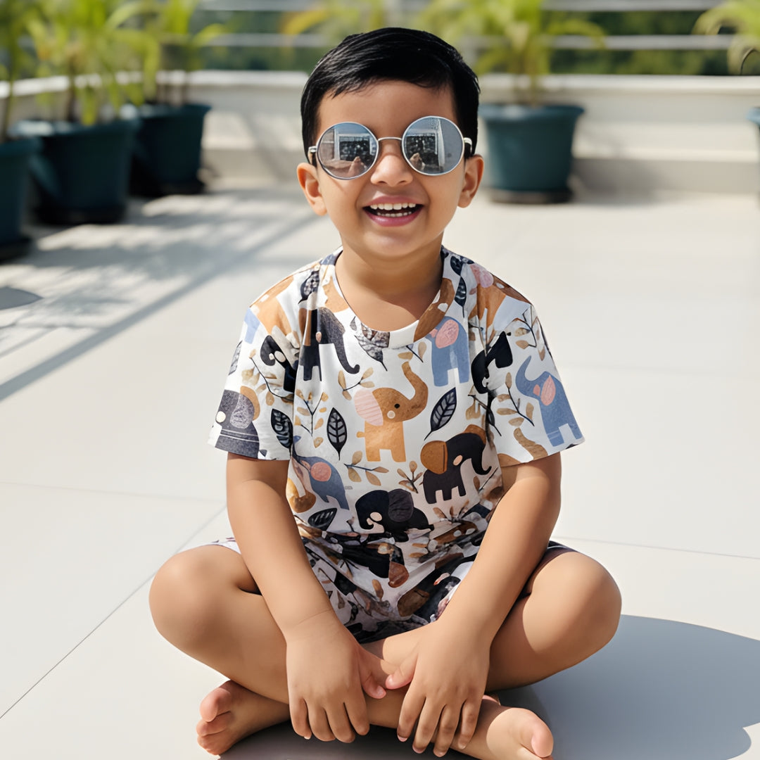 Summer Kids Unisex Co-Ord Set with Animal Print