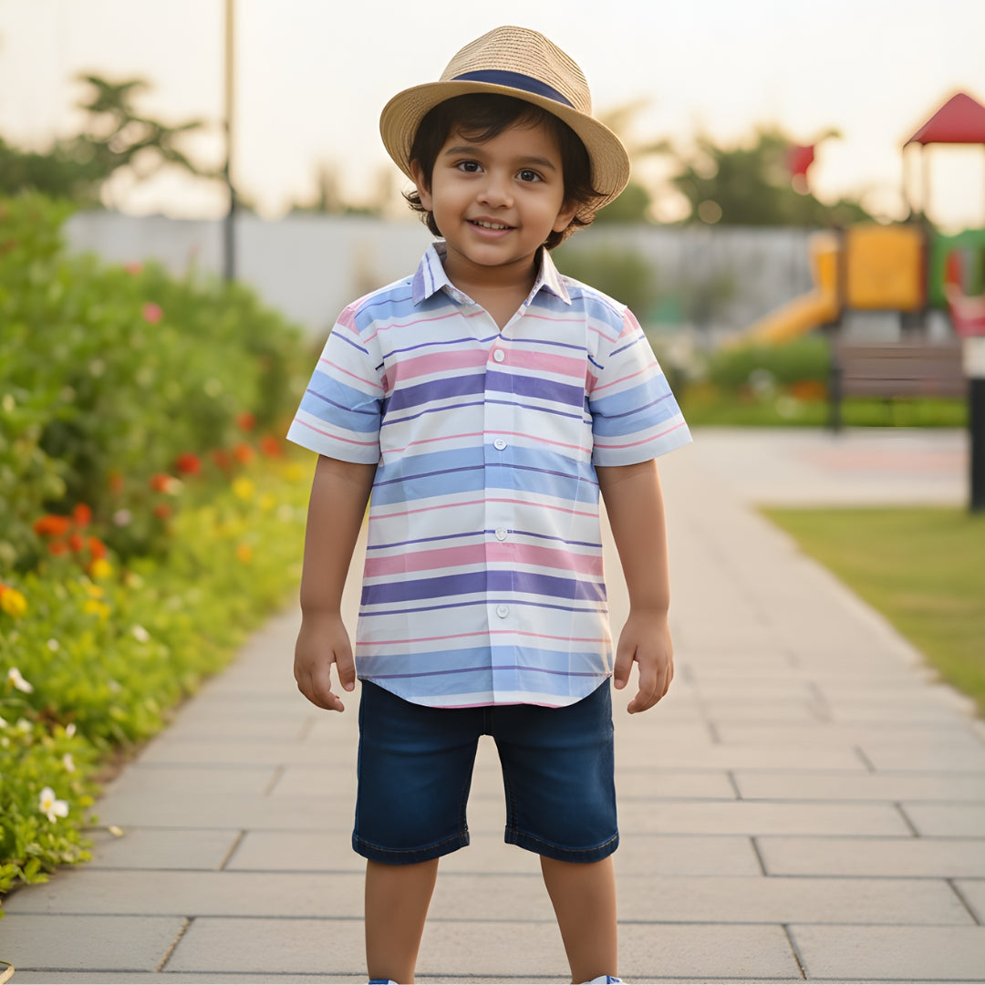 Classic Pastel Stripe Boys Shirt