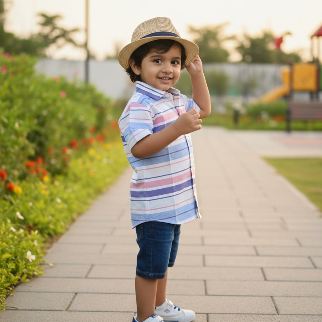 Classic Pastel Stripe Boys Shirt
