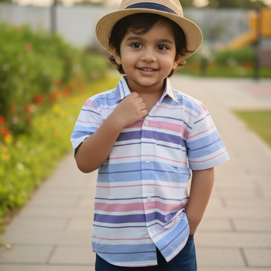 Classic Pastel Stripe Boys Shirt