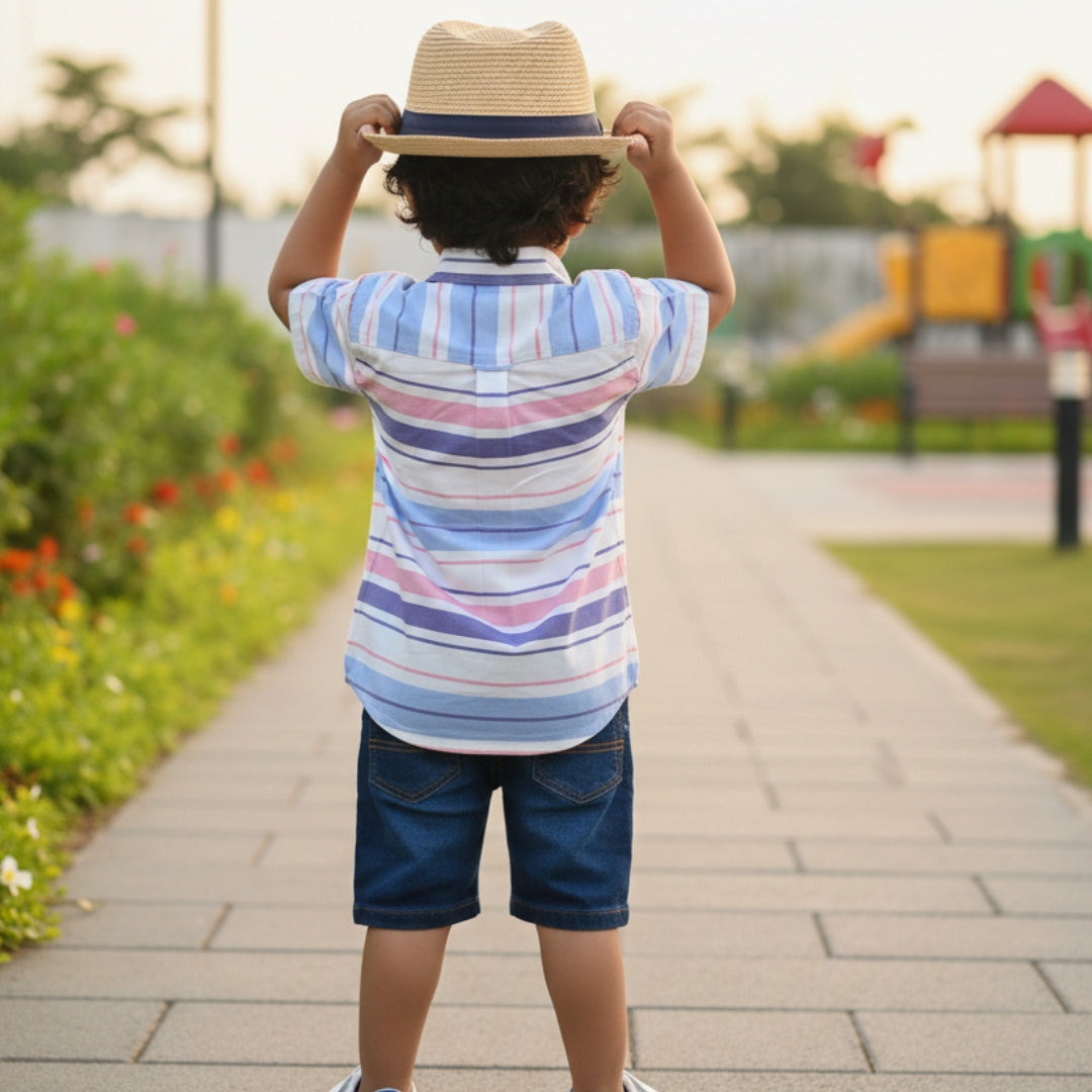 Classic Pastel Stripe Boys Shirt