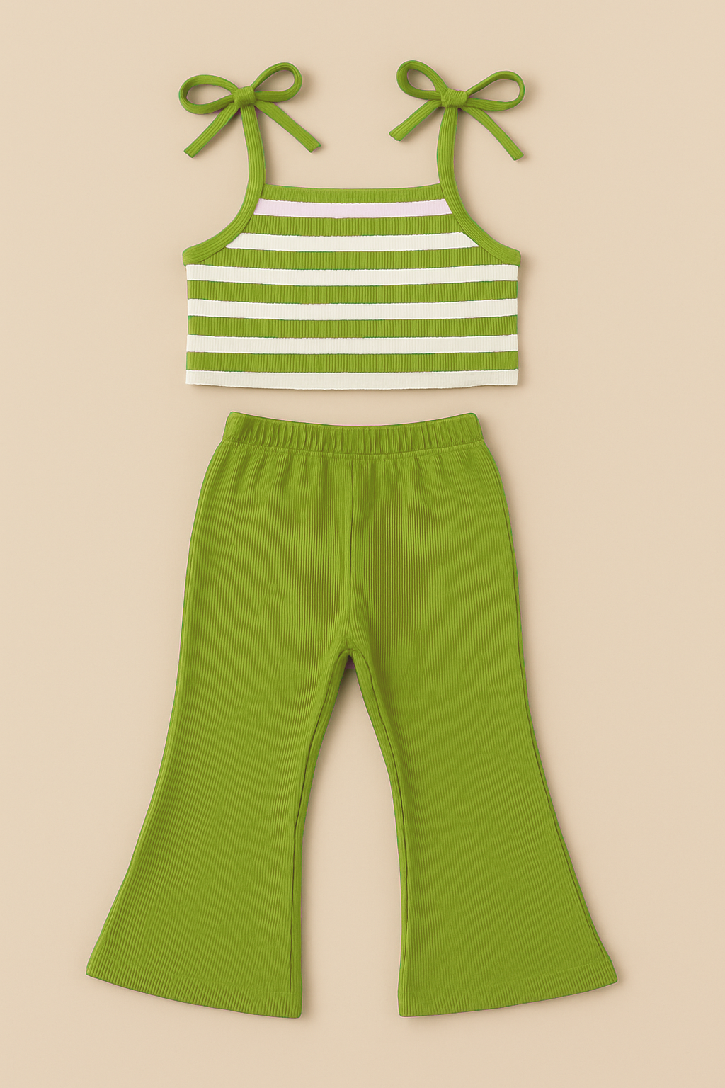 Girls Western Wear Stripe Tops & Bottom Set