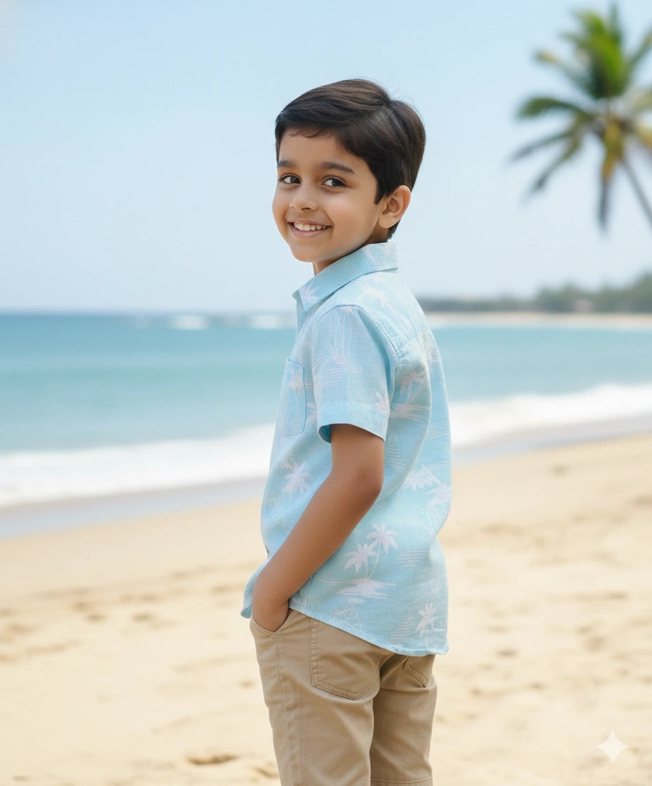 Boys Beach look printed shirt