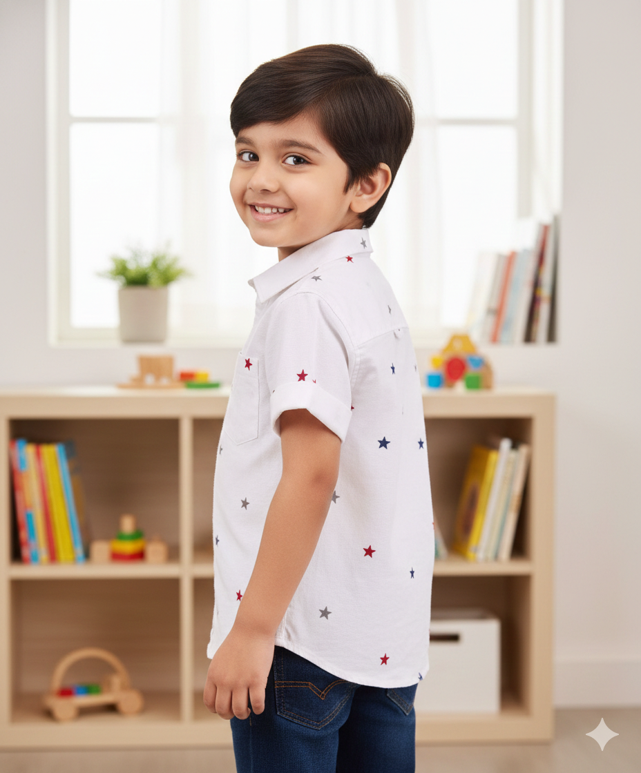 Kukus91 Star Print Premium Boys Shirt