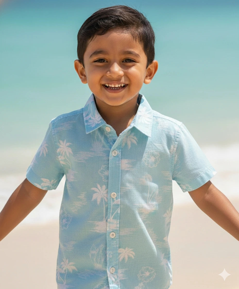 Boys Beach look printed shirt