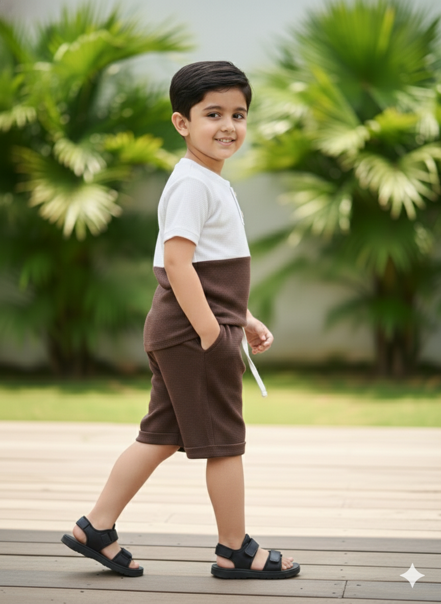 Summer Waffle Cotton Coffee Co-Ord Set