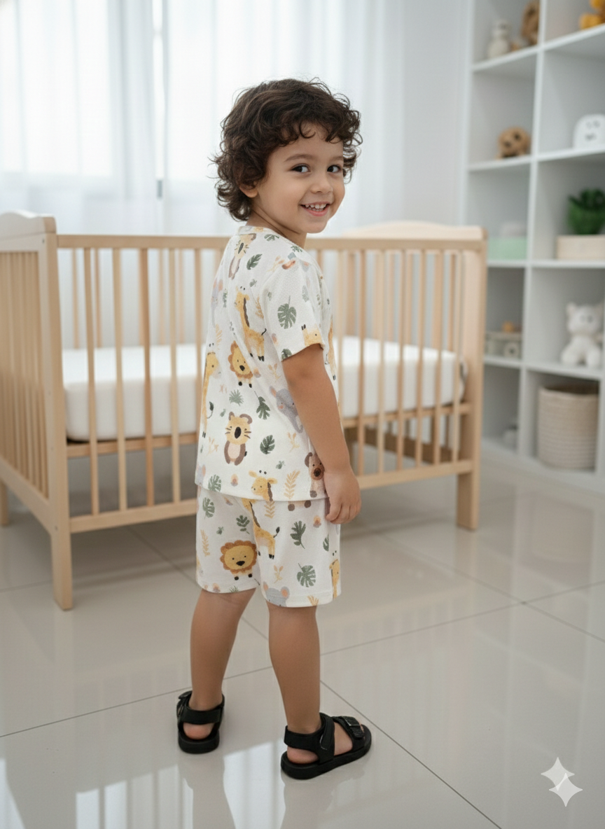 Little Kids Animal Printed Summer Co-Ord set