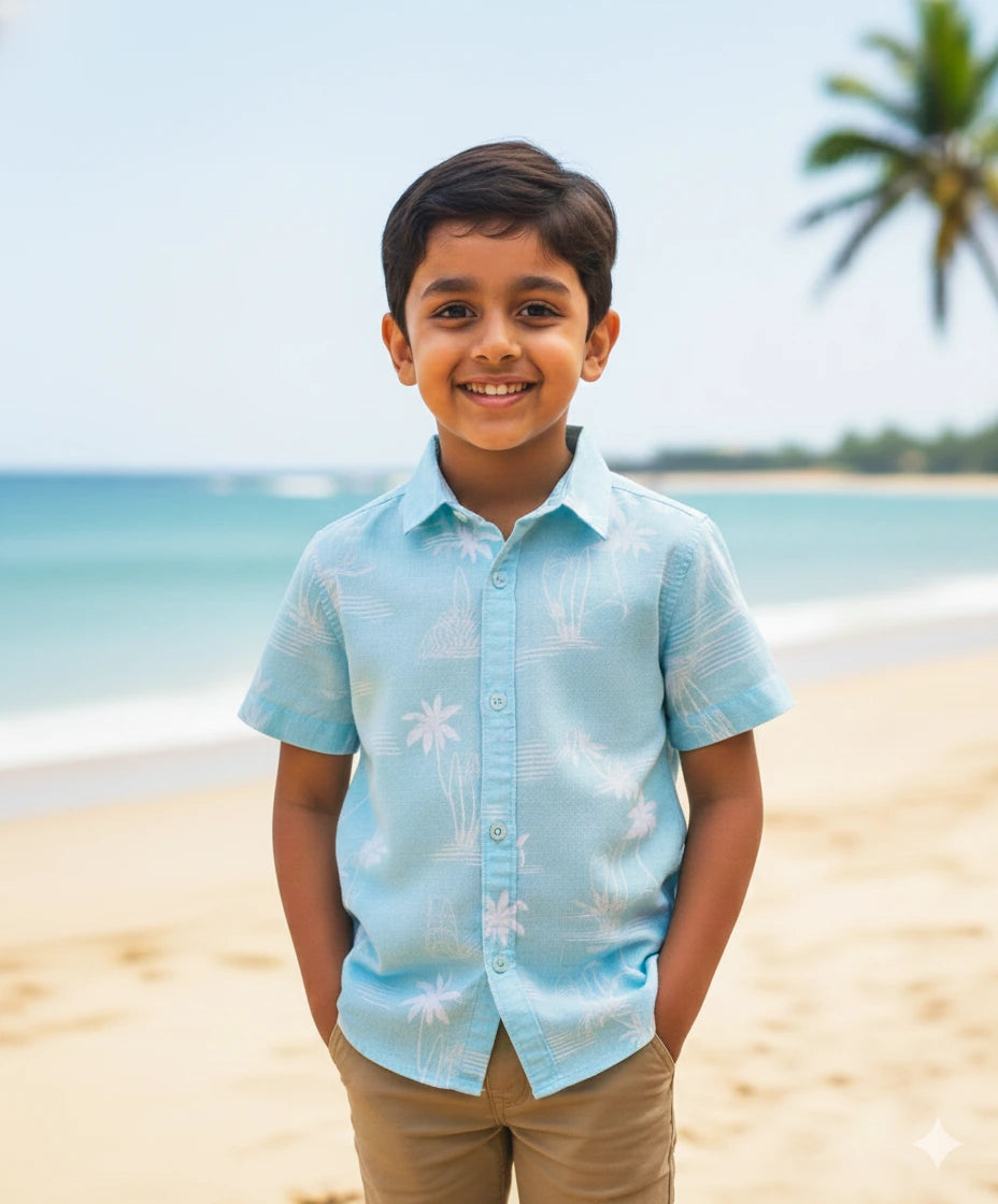 Boys Beach look printed shirt