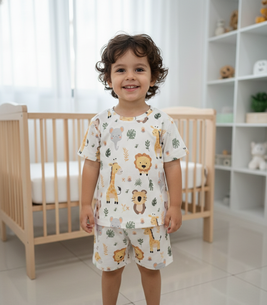 Little Kids Animal Printed Summer Co-Ord set
