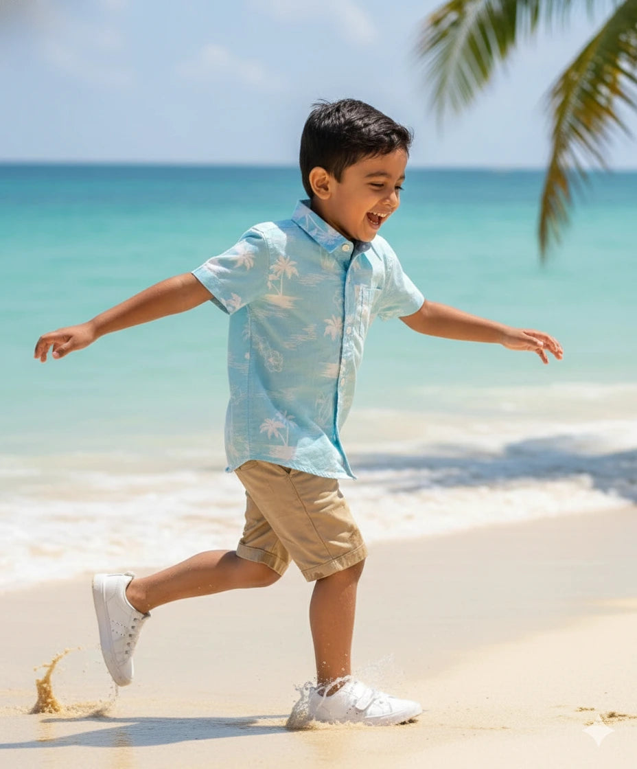 Boys Beach look printed shirt
