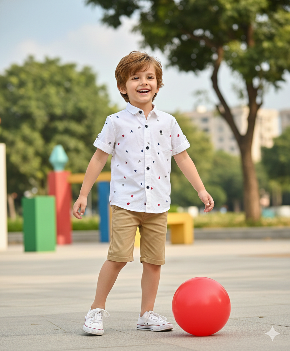 Kukus91 Star Print Premium Boys Shirt