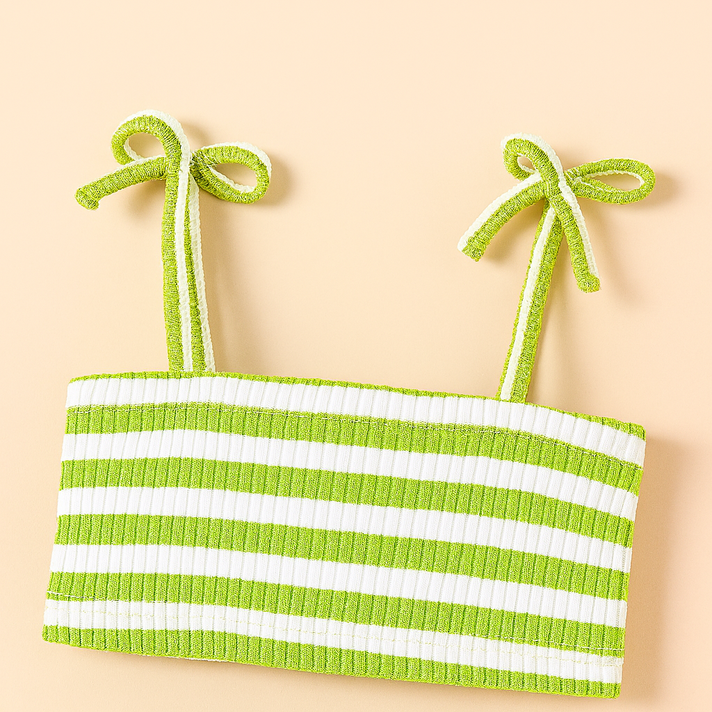 Girls Western Wear Stripe Tops & Bottom Set