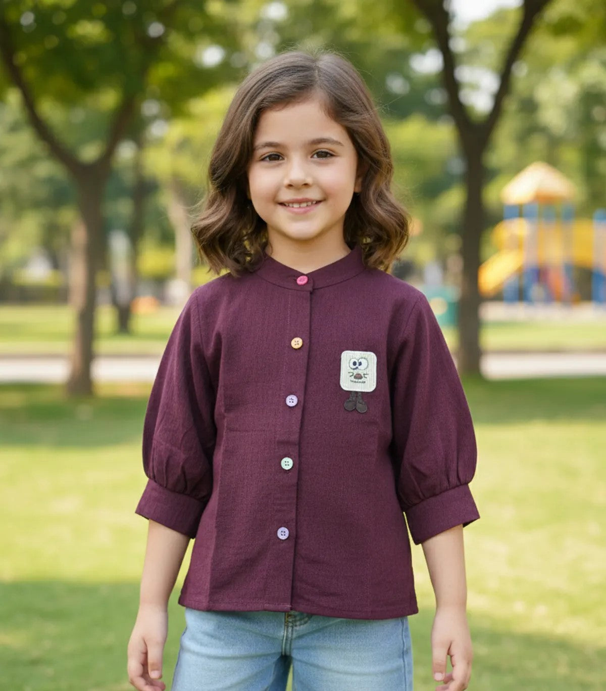 Girls Stylish Skirt with puff Sleeves