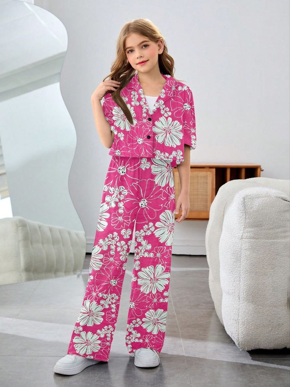 Girls Floral Printed Co-ord set