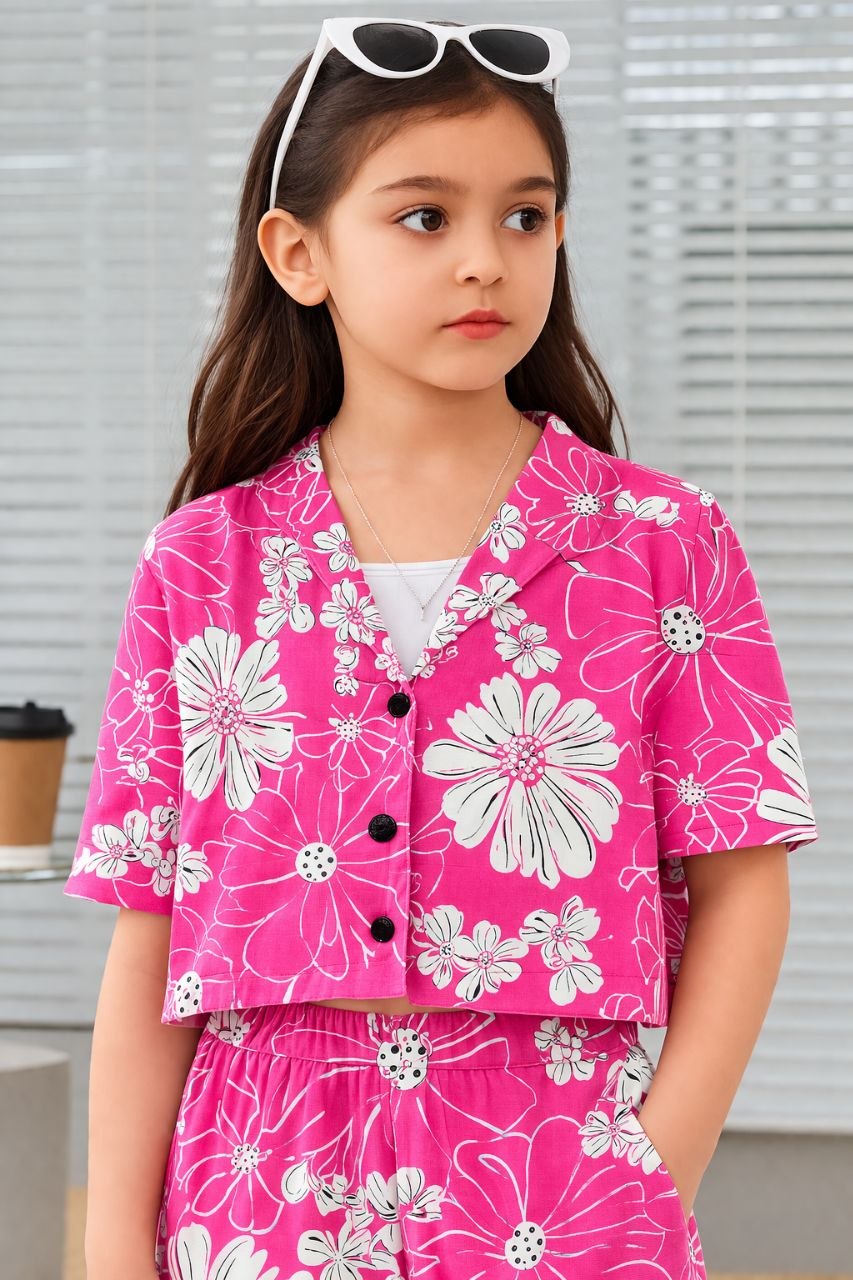 Girls Floral Printed Co-ord set