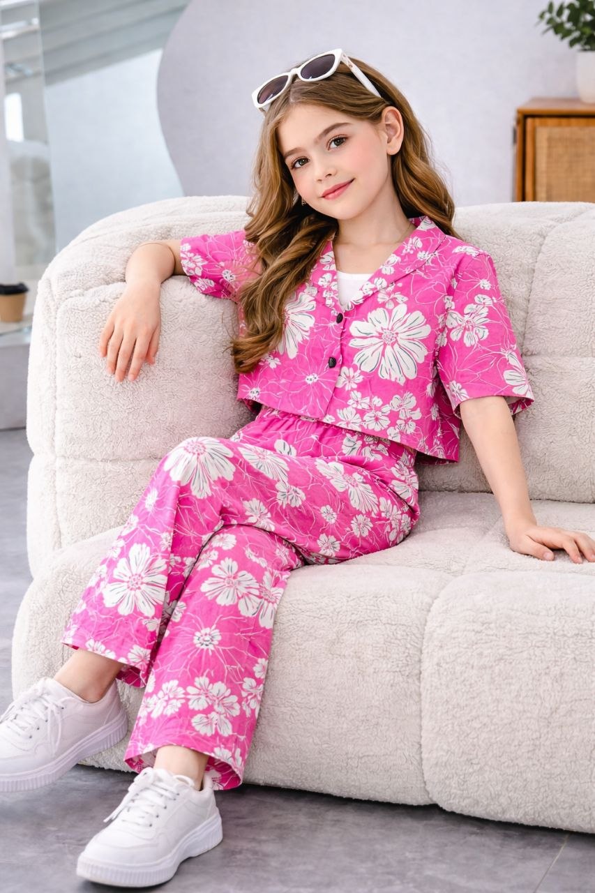 Girls Floral Printed Co-ord set