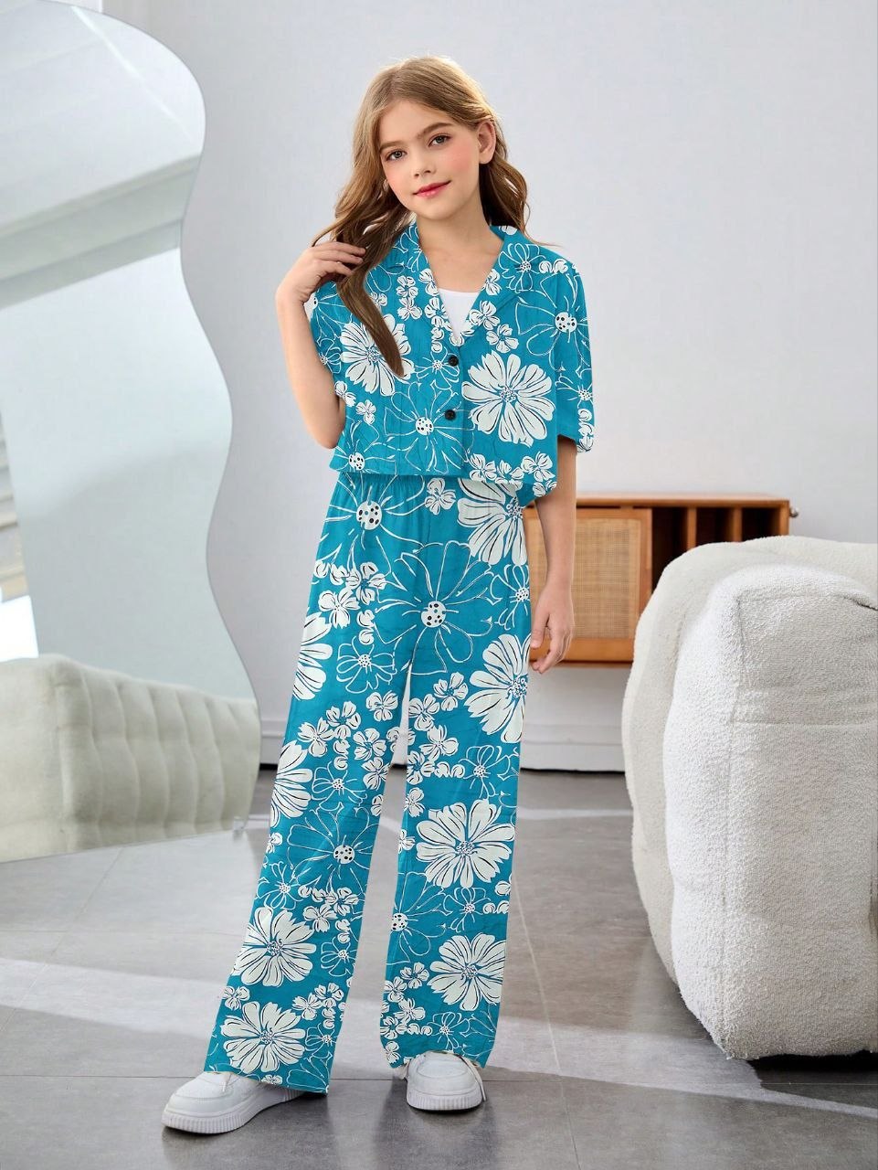 Girls Floral Printed Co-ord set