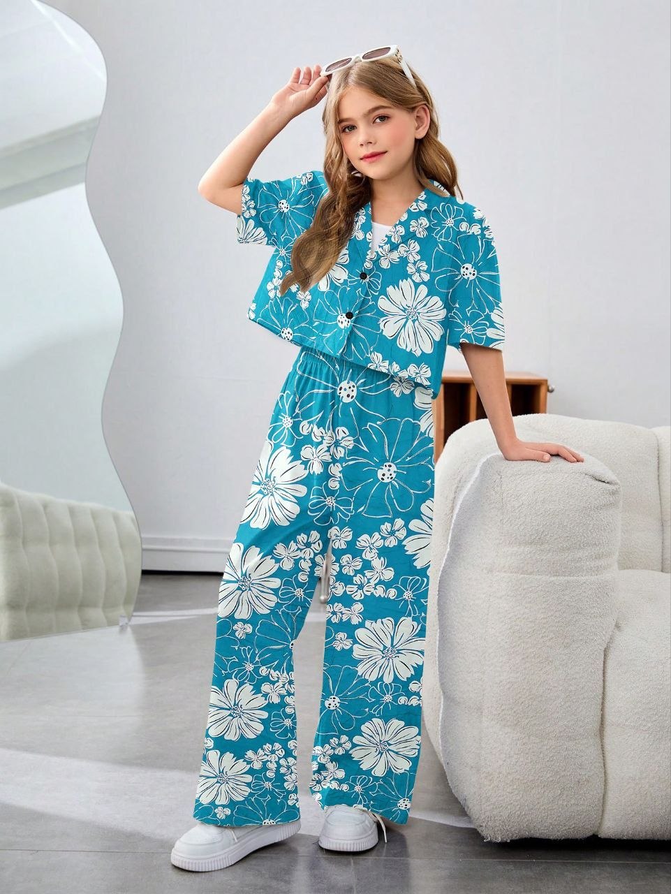 Girls Floral Printed Co-ord set