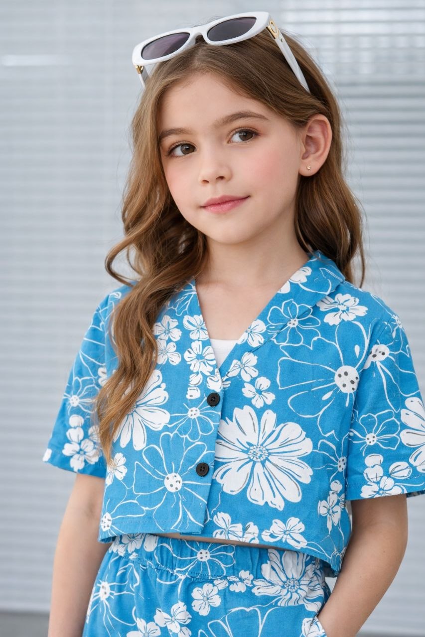 Girls Floral Printed Co-ord set