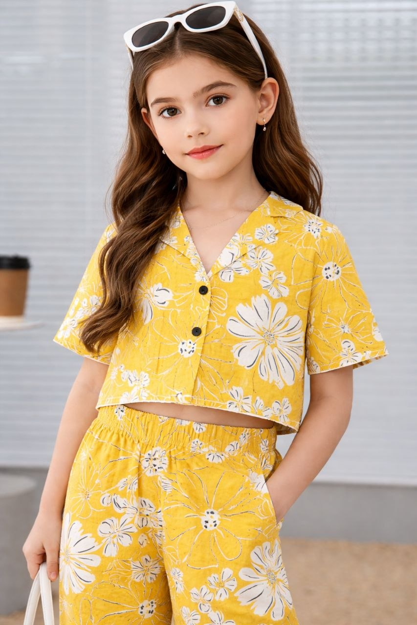 Girls Floral Printed Co-ord set