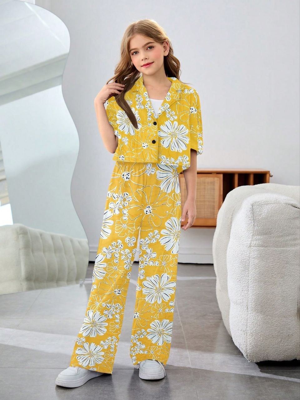 Girls Floral Printed Co-ord set
