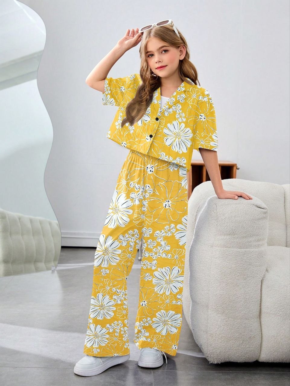 Girls Floral Printed Co-ord set