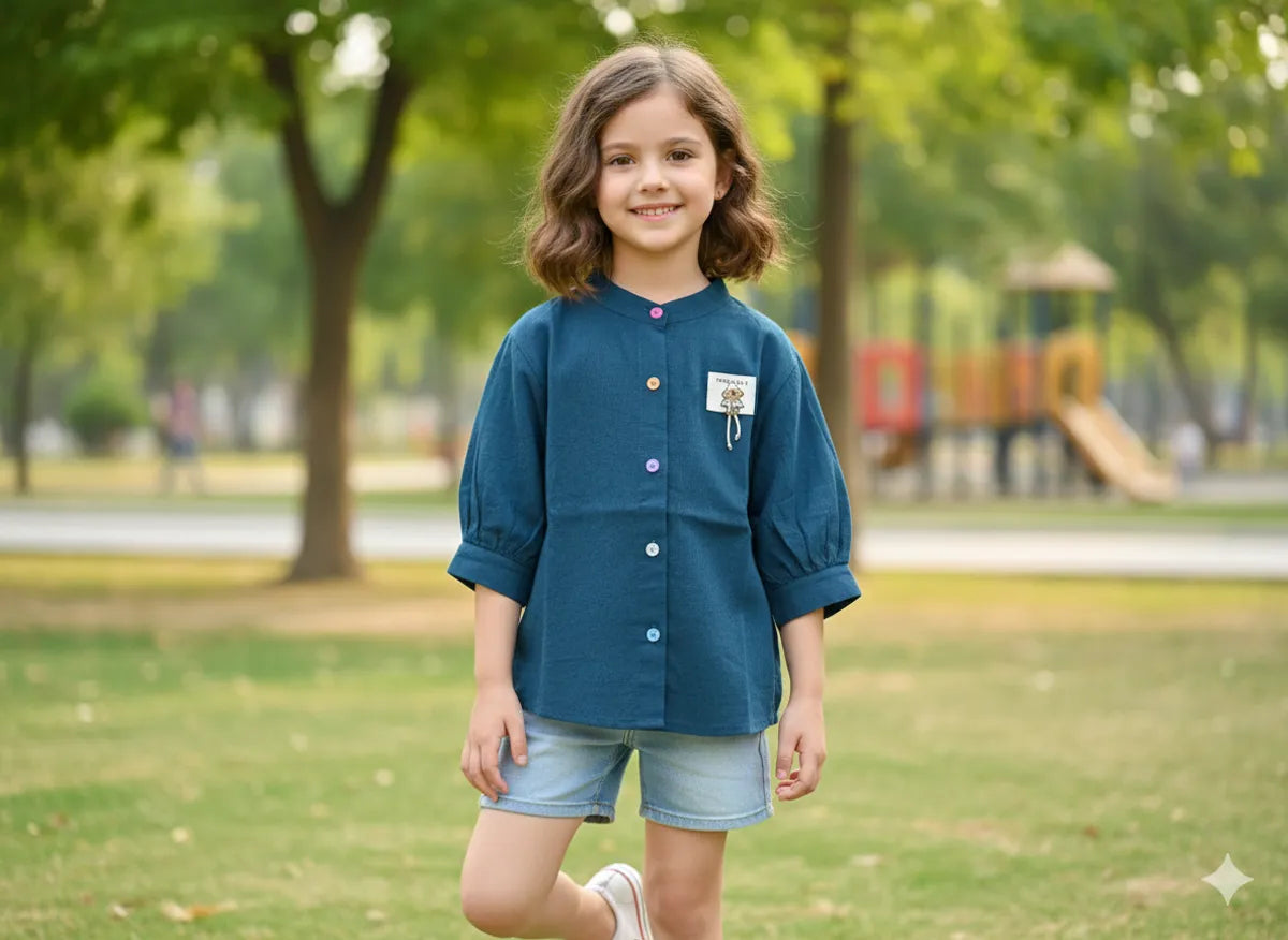 Girls Stylish Skirt with puff Sleeves