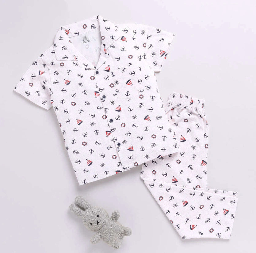 Kukus91 Baby Suit boat Design Night suit Pair