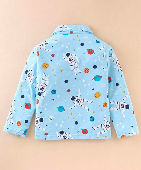 Kukus91 Kids Nasa Printed Unisex Night suit Set