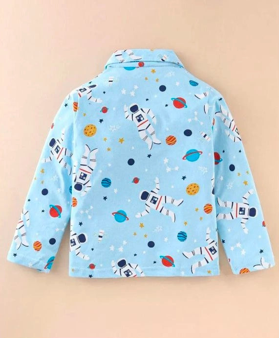 Kukus91 Kids Nasa Printed Unisex Night suit Set