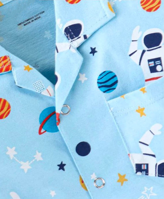 Kukus91 Kids Nasa Printed Unisex Night suit Set