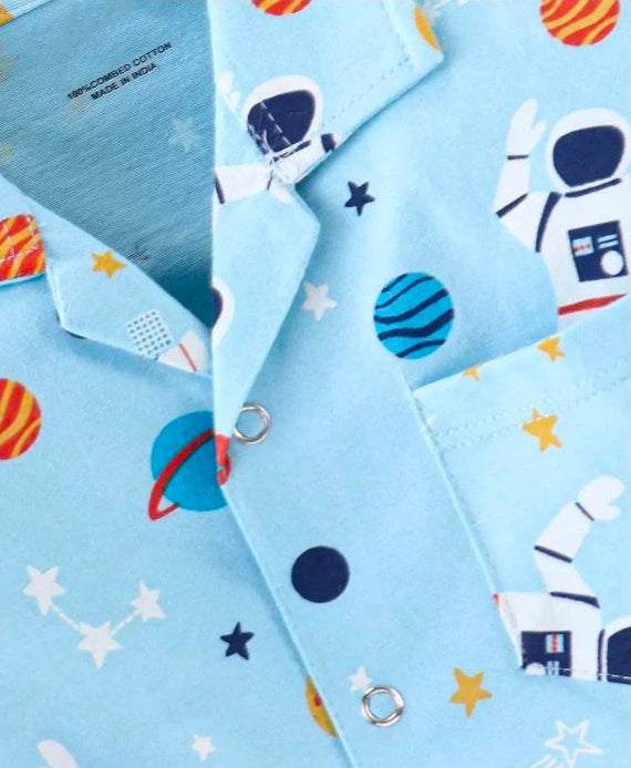 Kukus91 Kids Nasa Printed Unisex Night suit Set