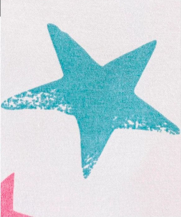 Kukus91 Baby white star Unisex Night suit Pair