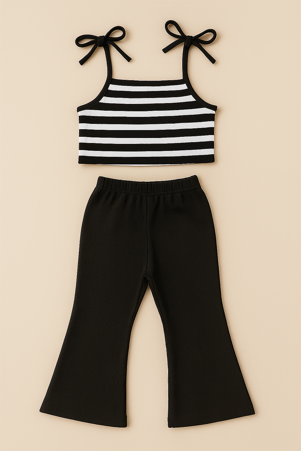 Girls Western Wear Stripe Tops & Bottom Set