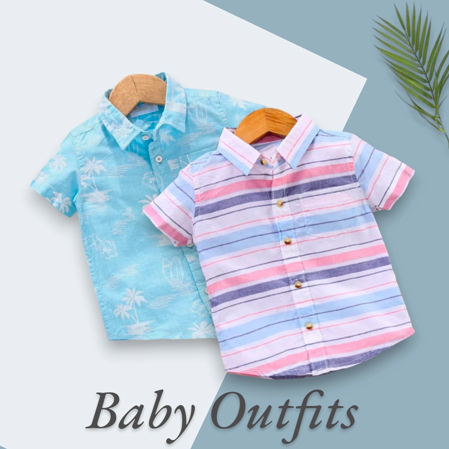 Kukus91 Pastel Stripe & Palm Print Combo