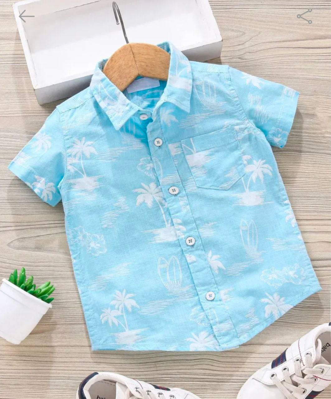 Kukus91 Boys Beach look printed shirt
